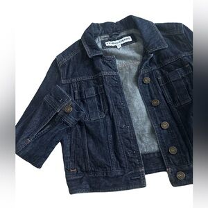 Womens Express Dark‎ Crop Denim Jean Jacket size Small